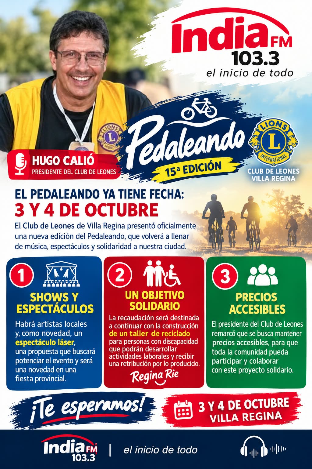 Pedaleando: el Club de Leones presentó la 15ª edición que se realizará en octubre