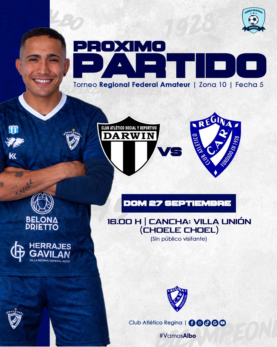 REGINA JUEGA EN DARWIN POR EL REGIONAL